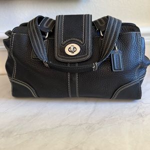 COACH Hampton Pebble Leather Satchel